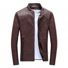 Motorcycle Leather jackets Men Slim Fit Stand Collar Bomber Jacket Faux Leather Fur Coat Plus Size j
