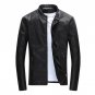 Motorcycle Leather jackets Men Slim Fit Stand Collar Bomber Jacket Faux Leather Fur Coat Plus Size j