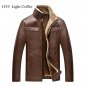 New Trend  Fur Black Leather Pilot Jacket Men Veste Cuir Homme 2016 Winter Fashion Faux Fur Design T