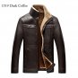 New Trend  Fur Black Leather Pilot Jacket Men Veste Cuir Homme 2016 Winter Fashion Faux Fur Design T