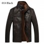 New Trend  Fur Black Leather Pilot Jacket Men Veste Cuir Homme 2016 Winter Fashion Faux Fur Design T