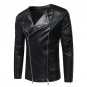 Winter jacket men coat slim bomber Travel waterproof long sleeve Zipper faux genuine leather PU moto