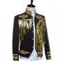 male jacket blazer outfit singer sequined gold silver host clothing nightclub stage activities star 