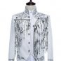 male jacket blazer outfit singer sequined gold silver host clothing nightclub stage activities star 