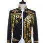 male jacket blazer outfit singer sequined gold silver host clothing nightclub stage activities star 