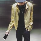 2016 Men\'s DJ Style Gold Silver Costume Fashion Dancer Youth Leisure Coat Thin Jacket Men\'s Bright