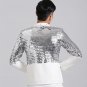 Silver sequins party Leather blazer jacket male costume bar DJ outerwear singer dancer star party pe