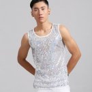 2017 summer style personality slim male sleeveless sequins vest men punk rock costumes singer dance 