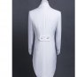 New Mens Black White Stage Singer Swallowtail With Silver Gold Embroidery Dinner Party Magician Mast