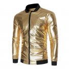 New Autumn Golden Jacket Men Luxury Shiny Jacket Fashion Nightclub Clothing Glittering Silver  Jacke