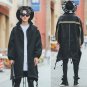 Men High Street Fashion Hip Hop Loose Trench Coat Golden Ribbon Zipper Male Long Windbreaker Jacket 