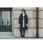 Men High Street Fashion Hip Hop Loose Trench Coat Golden Ribbon Zipper Male Long Windbreaker Jacket 