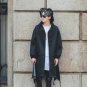 Men High Street Fashion Hip Hop Loose Trench Coat Golden Ribbon Zipper Male Long Windbreaker Jacket 