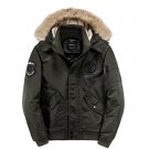 New Fashion Bomber Jacket  Winter Thickening Mens Coat Casual Hooded  Jacket standard solid Parka Me