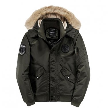 New Fashion Bomber Jacket  Winter Thickening Mens Coat Casual Hooded  Jacket standard solid Parka Me
