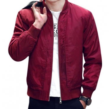 2017 Spring Autumn Men\'s Jackets Solid Fashion Coats Male Casual Slim Stand Collar Bomber Jacket Me