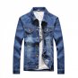 2017 Autumn New Style Men\'s Casual Cowboy Jacket Solid High Quality Male Jeans Coat Plus Size S-4