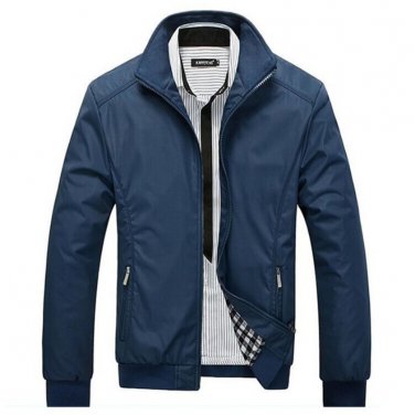 Spring Autumn Winter Slim Thin Men Jacket  Fashion Clothes Cotton Fabric Jackets  Bomber ZIP Closure