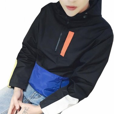 New Fashion Trend Men Pullover Jackets Designer Half Zipper Collar Casual Jacket Men Leisure Coats B