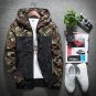 Men Bomber Jacket Thin Slim Long Sleeve Camouflage Military Jackets Hooded 2017 Korean Style Army Br