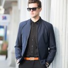 2017 New Men\'s Fashion Bomber Jacket Autumn Solid Color Stand Collar Slim Casual Jacket Coat Brand 