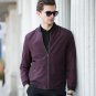 2017 New Men\'s Fashion Bomber Jacket Autumn Solid Color Stand Collar Slim Casual Jacket Coat Brand
