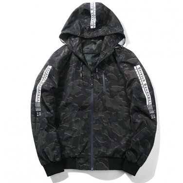 New 2017 Camouflage Bomber Jacket Men Casual Slim Fit Pilot Bomber Jacket Coat Fashion Mens Hooded J