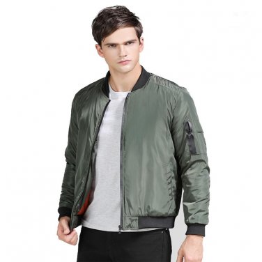 New Arrival Spring Winter Thick Jackets Men Bomber Mens Jacket Solid Slim Fit Army Green Warm Mans C