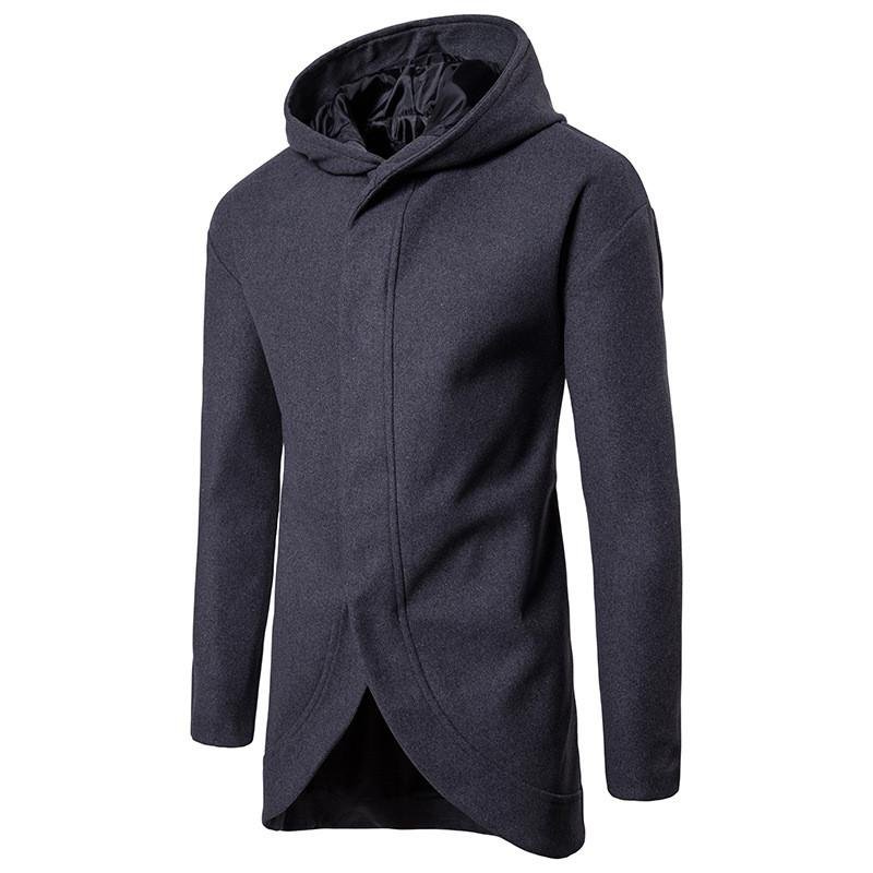 Men Hooded Jacket Coat Casual Outwear Fashion Cardigan Windbreaker Zipper Elegant Top Slim FIt Solid
