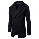 Men Fashion Jacket Coat Lapel Smart Fleece Winter Casual Business Outwear Cardigan Button Overcoat W