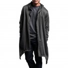 2018 Casual Hip Hop Long Hoodie Men Hooded Cardigan Irregular Hem Sweatshirt Poncho Coat Cloak Male 