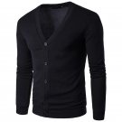 2017 New Fashion Autumn Solid Color Men\'s Sweaters High Quality V-Neck  Thin Cardigan Casual Coat M