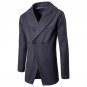 Men Fashion Jacket Coat Lapel Smart Fleece Winter Casual Business Outwear Cardigan Button Overcoat W