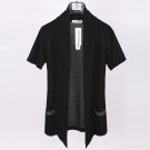 The tide of men\'s thin short sleeved cardigan black jackets on non mainstream Korean summer slim sh
