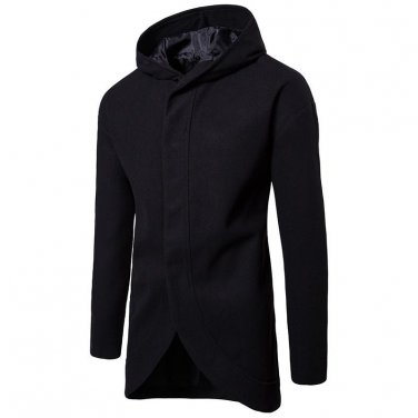 Men Hooded Winter Jacket Coat Casual Outwear Fashion Cardigan Windbreaker Zipper Elegant Overcoat To