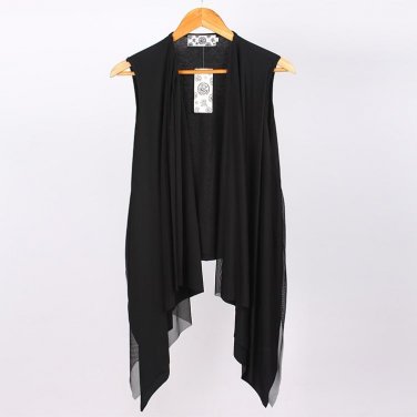Men\'s long paragraph sleeveless vest fashion no button cardigan Korean version of the influx of non
