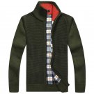 2017 Brand Warm Thick Velvet Cashmere Sweaters Men Cardigans Zipper Mandarin Collar Man Casual Sweat