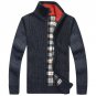 2017 Brand Warm Thick Velvet Cashmere Sweaters Men Cardigans Zipper Mandarin Collar Man Casual Sweat
