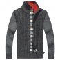 2017 Brand Warm Thick Velvet Cashmere Sweaters Men Cardigans Zipper Mandarin Collar Man Casual Sweat