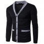 2017 New Fashion Autumn Patchwork Men\'s Sweaters High Quality V-Neck Splice Thin Cardigan Casual Co