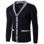 2017 New Fashion Autumn Patchwork Men\'s Sweaters High Quality V-Neck Splice Thin Cardigan Casual Co