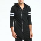 Autumn New Hoodies Men 2017 Fashion Irregular Hem Sweatshirt Mens Hooded Tracksuit Plus Size Striped