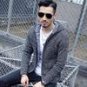 Spring new men\'s personality Slim Hooded Jacket solid color sweater cardigan jacket thick jacket si