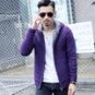 Spring new men\'s personality Slim Hooded Jacket solid color sweater cardigan jacket thick jacket si