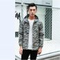 Aolamegs Men Jacket Hip Hop Windbreaker Reflective Jacket Zebra Stripe Fluorescent Coat Hooded Coupl