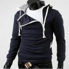 Selling New Men\'s Fashion Placket Double Zipper Cardigan Hooded Coat Color Cultivate One\'s Moralit