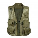 Men Multi-Pocket Mesh Cargo Waistcoat Masculino Fashion Detachable Sleeveless Vest Homme Unloading W