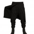 New Arrival Cool Mens Gothic Punk Style Harem Pants Black Hip Hop Wear Skinny Pants Trousers
