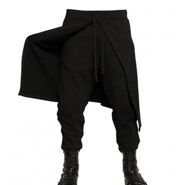 New Arrival Cool Mens Gothic Punk Style Harem Pants Black Hip Hop Wear Skinny Pants Trousers