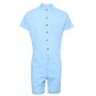 Gothic Rompers Men Stretch Jumpsuit male Cargo Summer Hip-Hop single breasted tops zipper trousers o